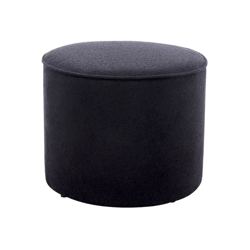 Table basse ronde pouf en tissu bouclé Belia de Porthos Home-5