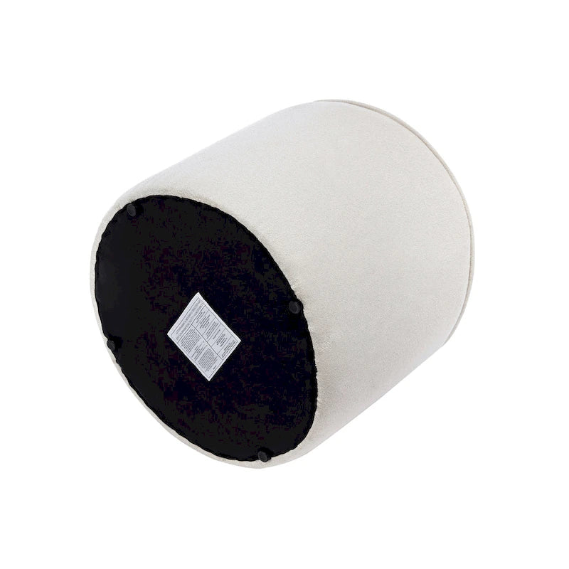 Table basse ronde pouf en tissu bouclé Belia de Porthos Home-16