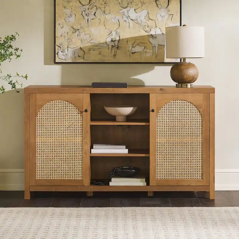 Buffet Middlebrook Designs à 2 portes de 147 cm (58 pouces) avec panneaux arqués en rotin-34