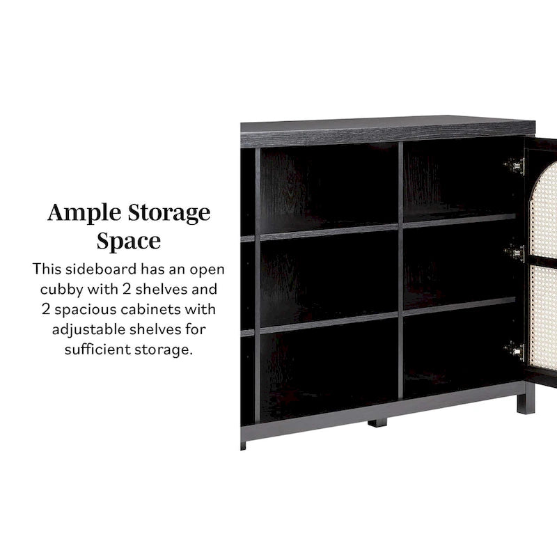 Buffet Middlebrook Designs à 2 portes de 147 cm (58 pouces) avec panneaux arqués en rotin-3