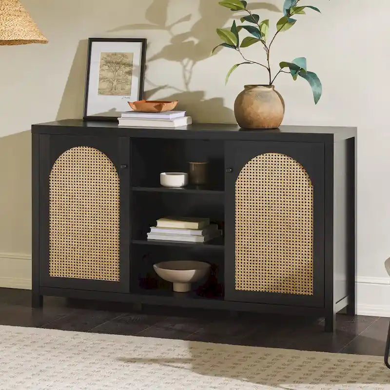Buffet Middlebrook Designs à 2 portes de 147 cm (58 pouces) avec panneaux arqués en rotin-6