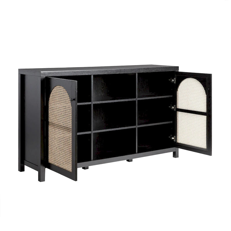 Buffet Middlebrook Designs à 2 portes de 147 cm (58 pouces) avec panneaux arqués en rotin-9