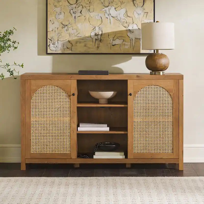 Buffet Middlebrook Designs à 2 portes de 147 cm (58 pouces) avec panneaux arqués en rotin-15
