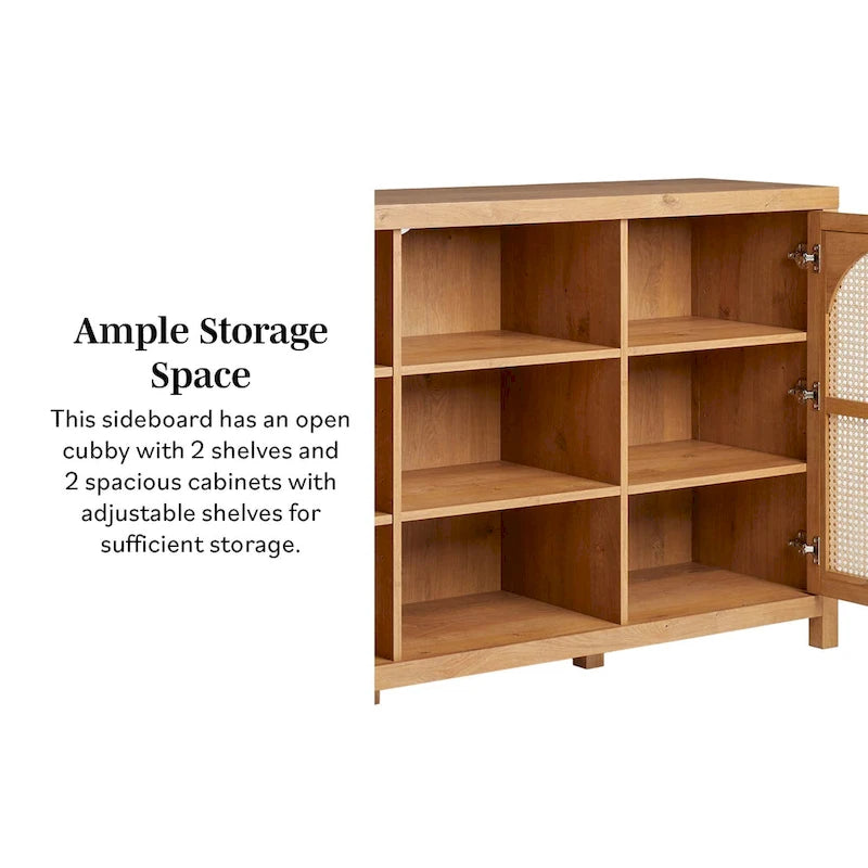 Buffet Middlebrook Designs à 2 portes de 147 cm (58 pouces) avec panneaux arqués en rotin-17