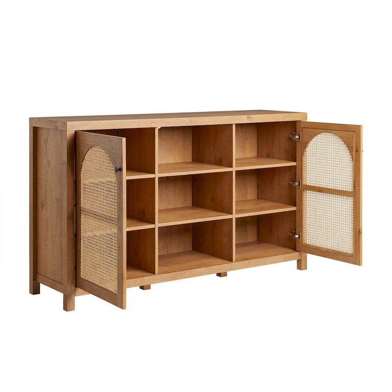 Buffet Middlebrook Designs à 2 portes de 147 cm (58 pouces) avec panneaux arqués en rotin-22