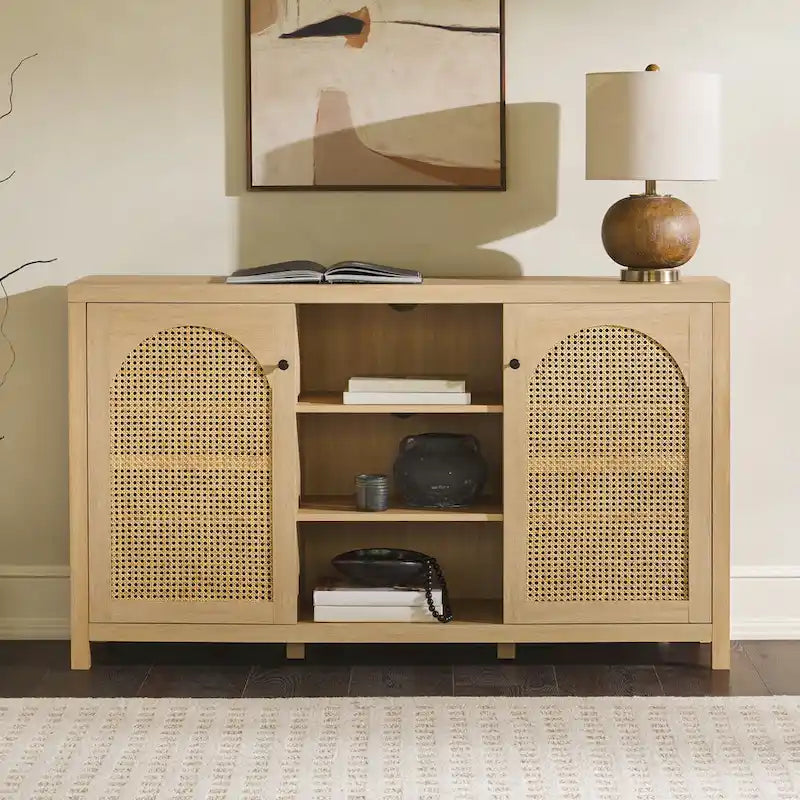 Buffet Middlebrook Designs à 2 portes de 147 cm (58 pouces) avec panneaux arqués en rotin-28