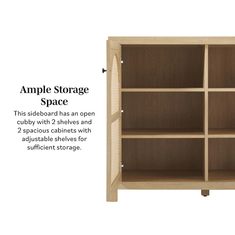 Buffet Middlebrook Designs à 2 portes de 147 cm (58 pouces) avec panneaux arqués en rotin-30
