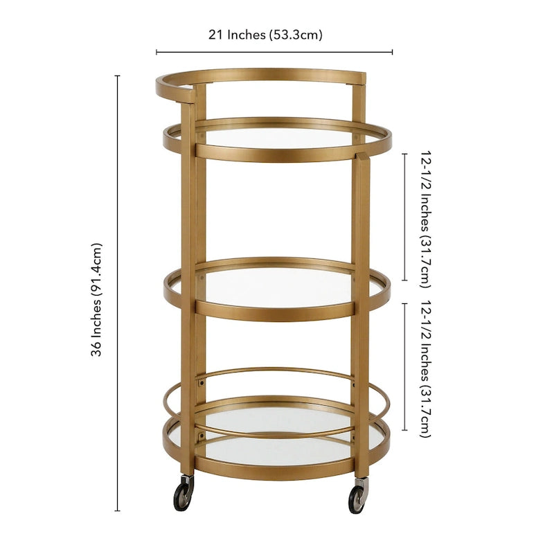 Chariot de bar miroir Silver Orchid Carmen-12