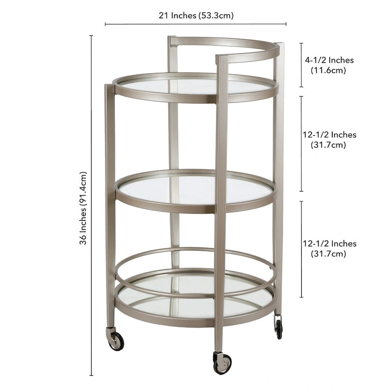 Chariot de bar miroir Silver Orchid Carmen-20
