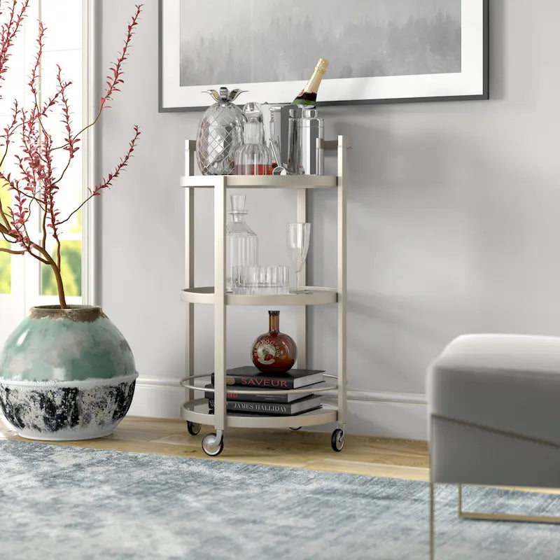 Chariot de bar miroir Silver Orchid Carmen-23