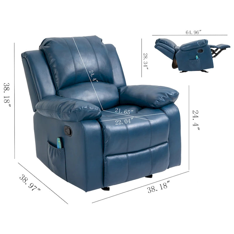 Fauteuil inclinable Clihome en similicuir avec massage-4