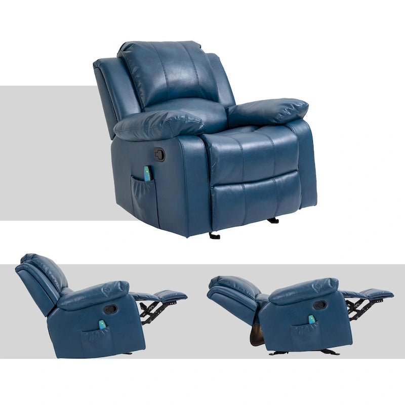Fauteuil inclinable Clihome en similicuir avec massage-5