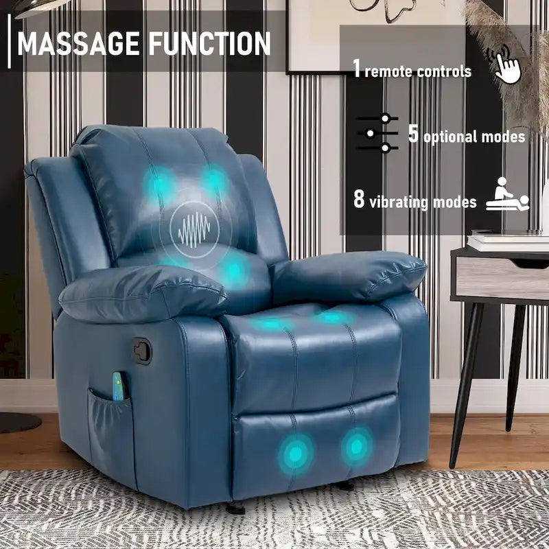 Fauteuil inclinable Clihome en similicuir avec massage-7