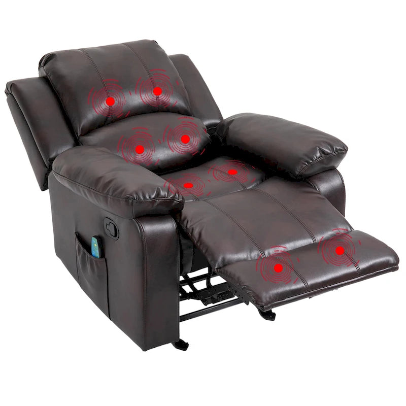 Fauteuil inclinable Clihome en similicuir avec massage-11