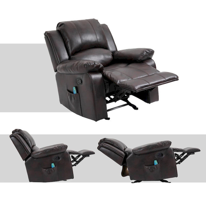 Fauteuil inclinable Clihome en similicuir avec massage-12