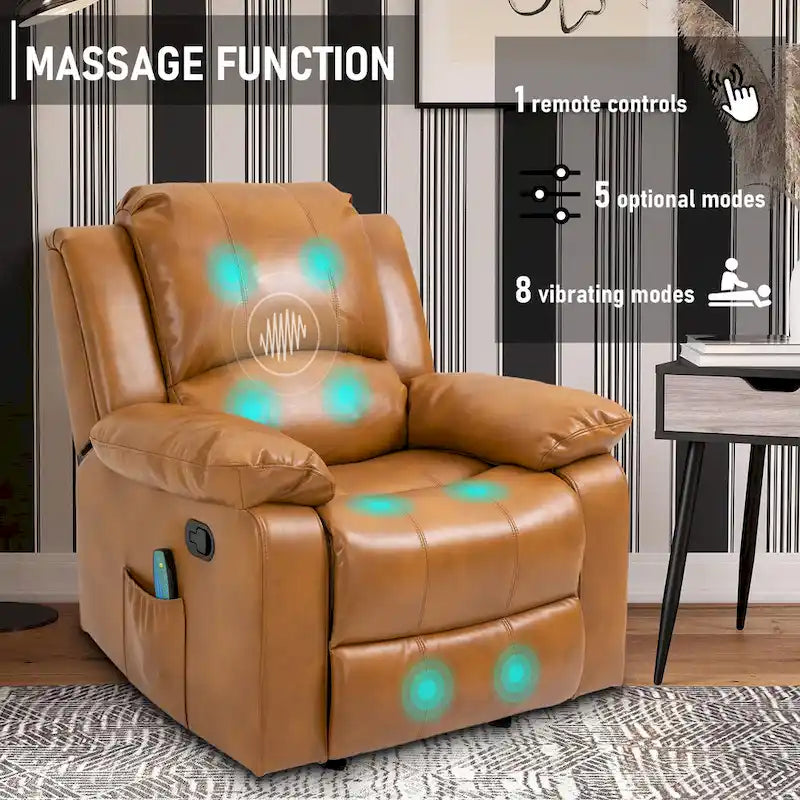 Fauteuil inclinable Clihome en similicuir avec massage-20