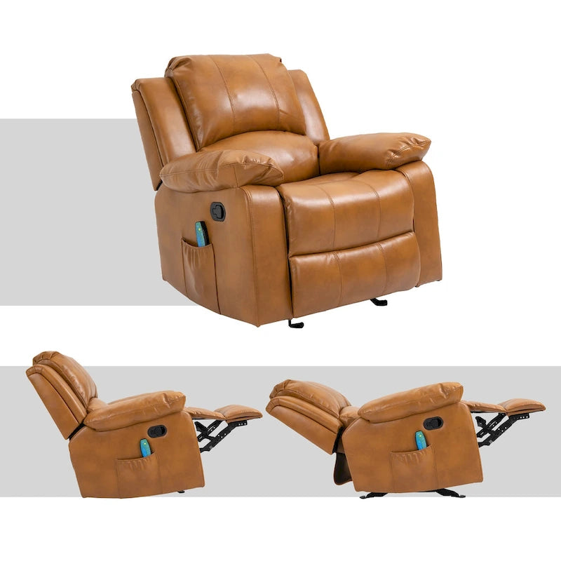 Fauteuil inclinable Clihome en similicuir avec massage-21