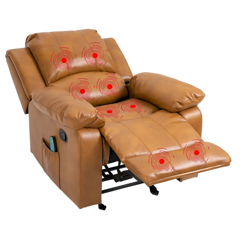 Fauteuil inclinable Clihome en similicuir avec massage-22