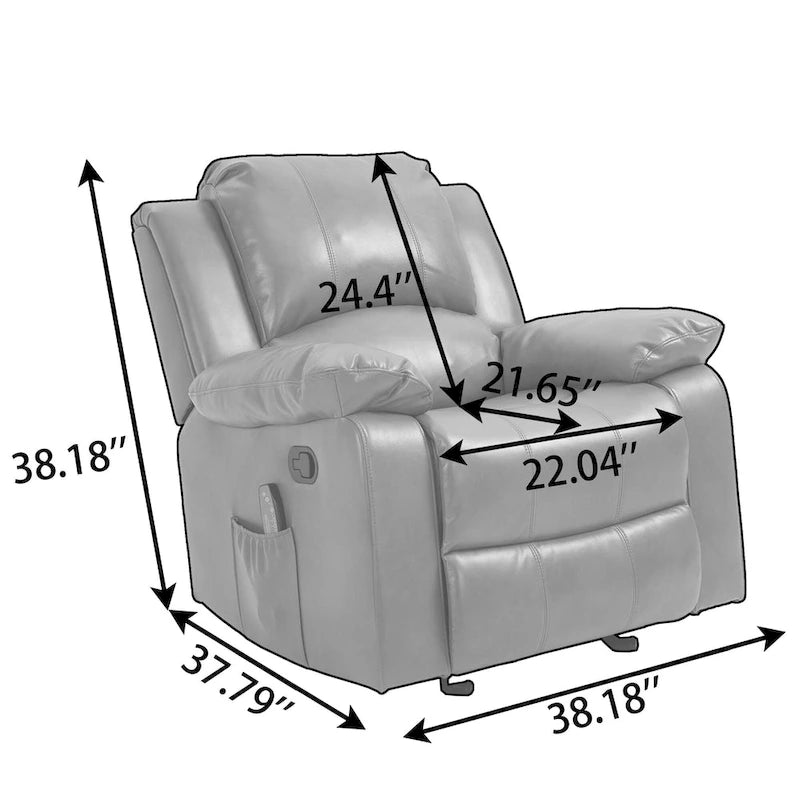 Fauteuil inclinable Clihome en similicuir avec massage-23