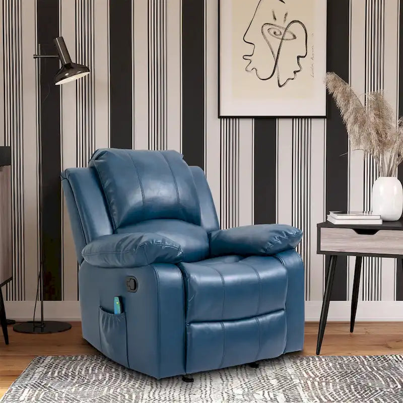 Fauteuil inclinable Clihome en similicuir avec massage-26