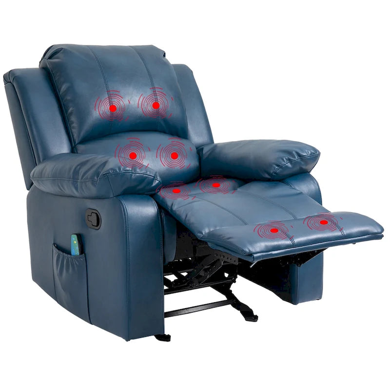 Fauteuil inclinable Clihome en similicuir avec massage-29