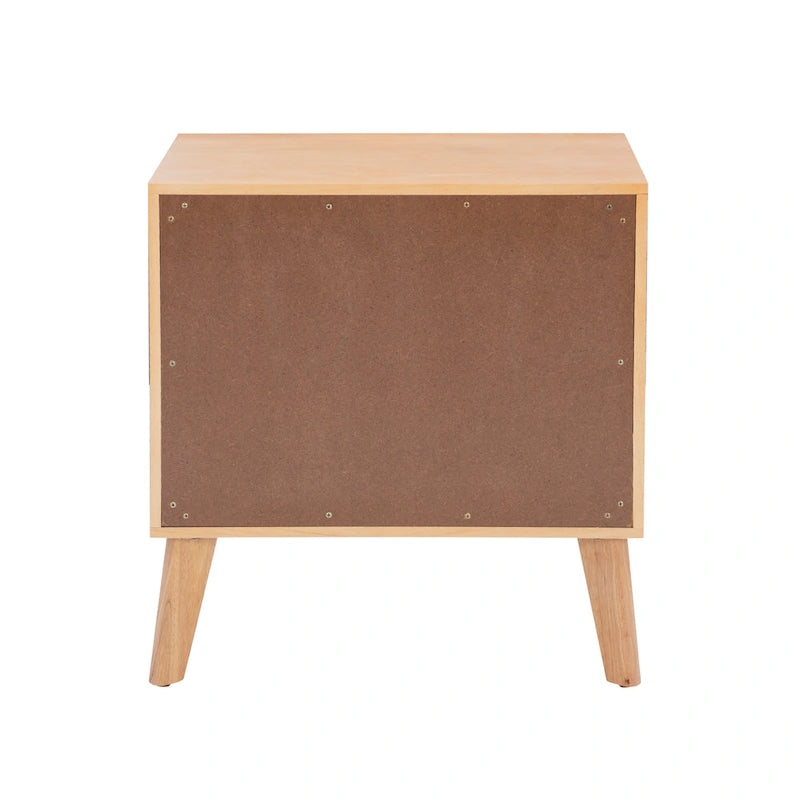 Table de chevet Adelphi en bois/cannage style milieu du siècle-10