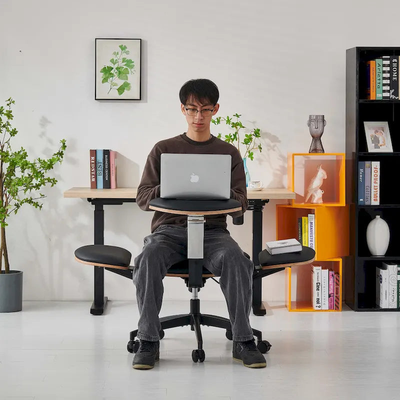 Chaise de méditation ergonomique noire réglable multipositions pour la maison et le bureau