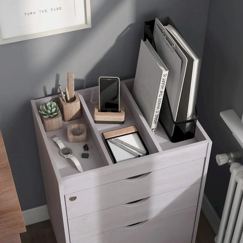 Classeur mobile et verrouillable à 3 tiroirs Jolene de style contemporain, par Furniture of America-5