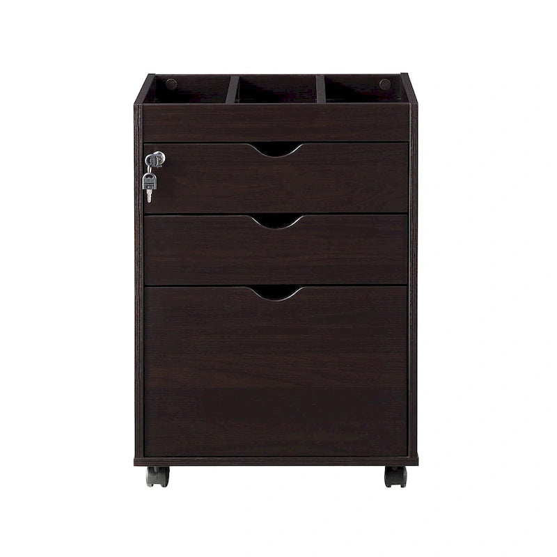 Classeur mobile et verrouillable à 3 tiroirs Jolene de style contemporain, par Furniture of America-9