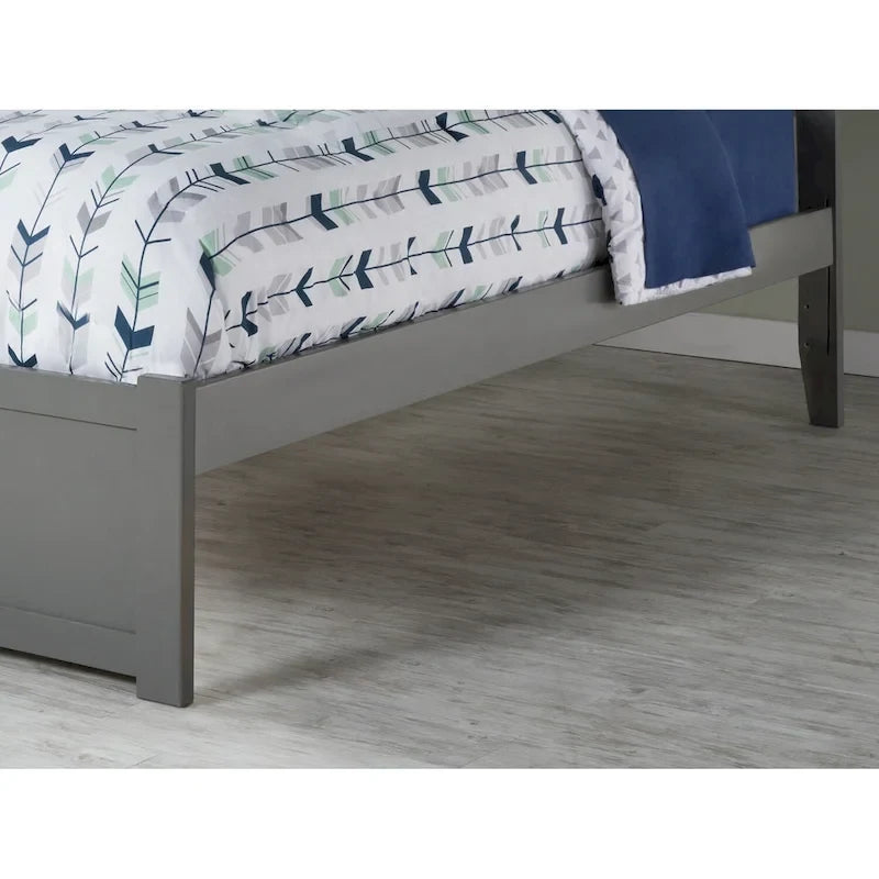 Lit plateforme Nantucket double avec pied de lit et 2 tiroirs, gris-4
