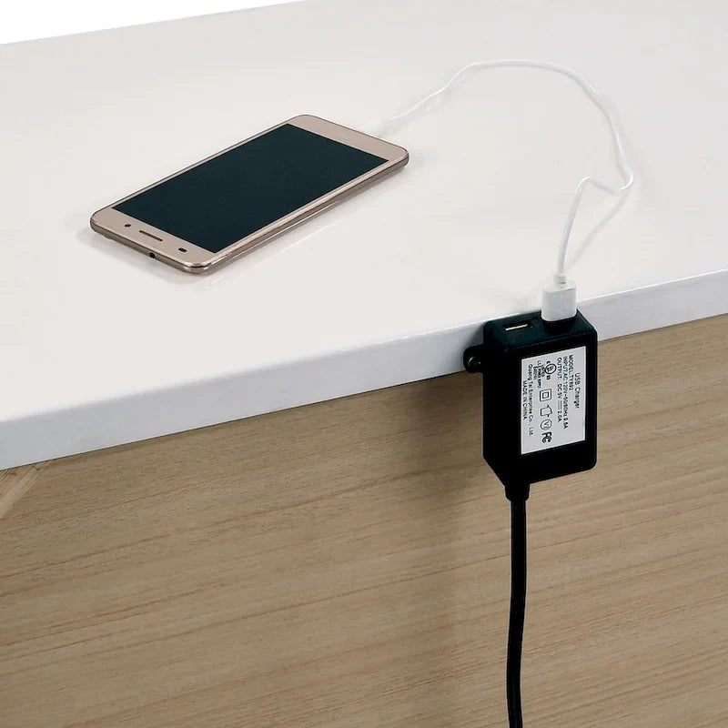 Ensemble de lit Champs Contemporary Queen en bois massif avec rangement et port USB, composé de 3 panneaux, par Furniture of America-3