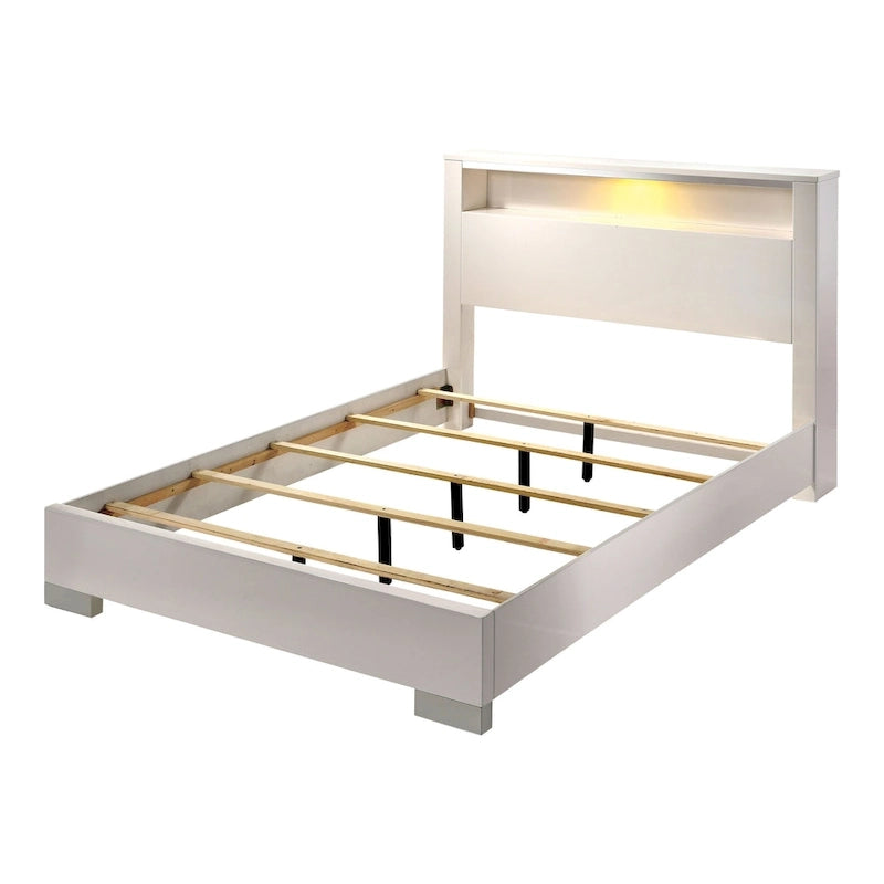 Ensemble de lit Champs Contemporary Queen en bois massif avec rangement et port USB, composé de 3 panneaux, par Furniture of America-10