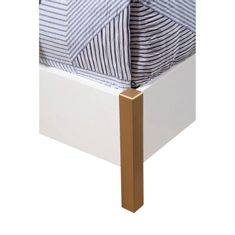 Lit à panneaux de bois Madelyn d'Alpine Furniture, blanc-7
