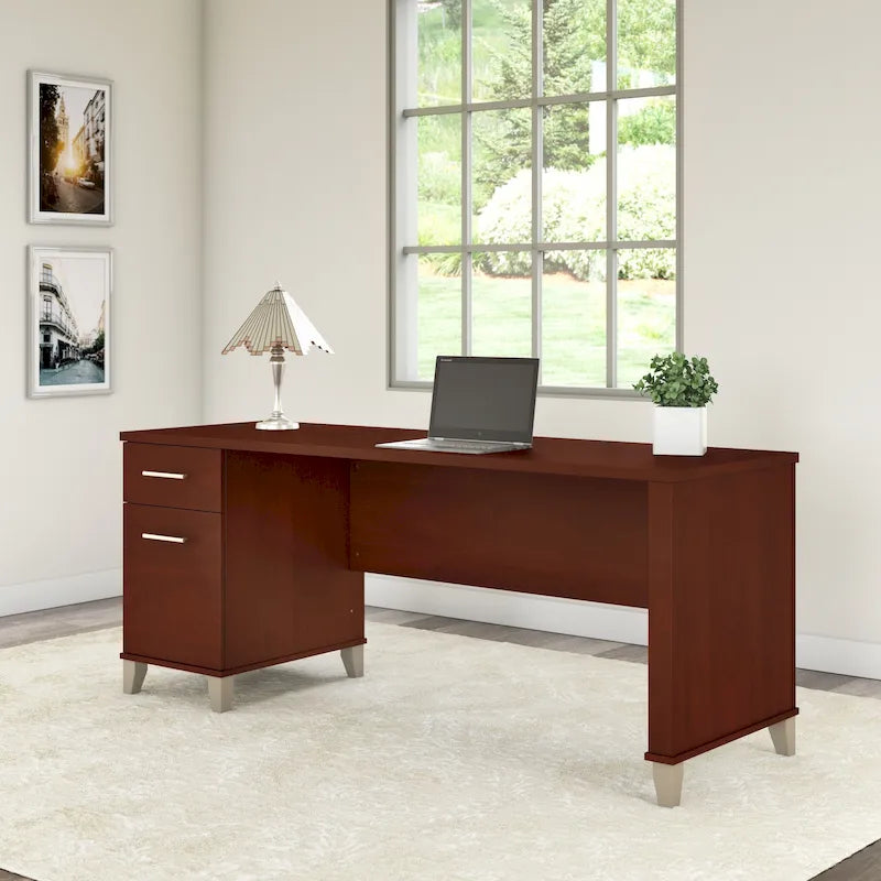 Bureau de bureau Bush Furniture Somerset 72W avec tiroirs de rangement-48