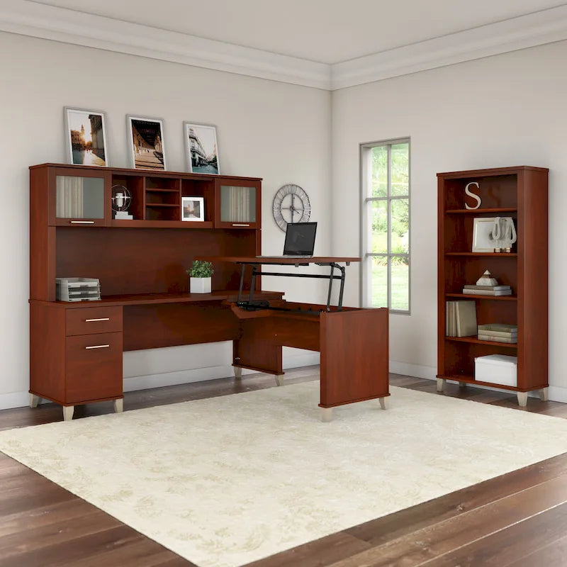 Bureau de bureau Bush Furniture Somerset 72W avec tiroirs de rangement