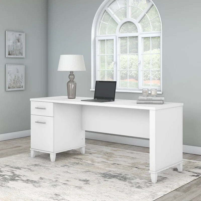 Bureau de bureau Bush Furniture Somerset 72W avec tiroirs de rangement-9