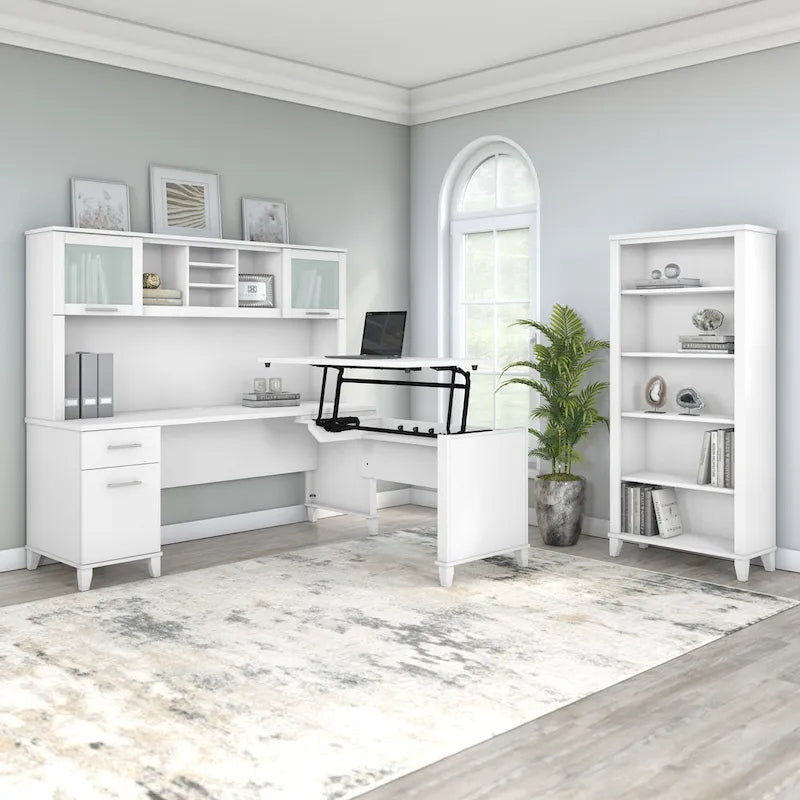 Bureau de bureau Bush Furniture Somerset 72W avec tiroirs de rangement-10