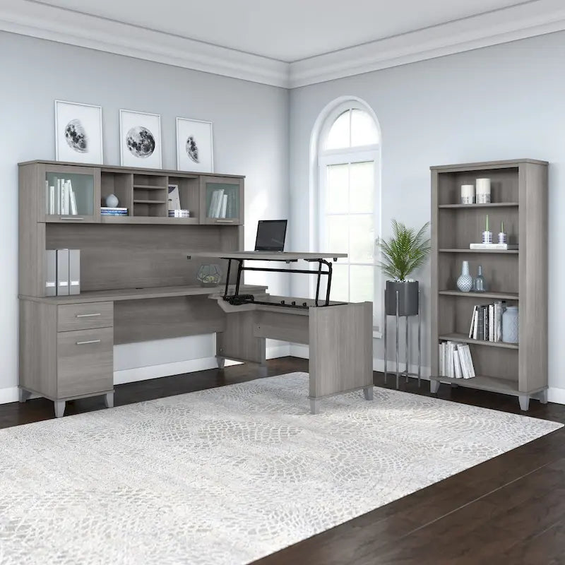 Bureau de bureau Bush Furniture Somerset 72W avec tiroirs de rangement-21