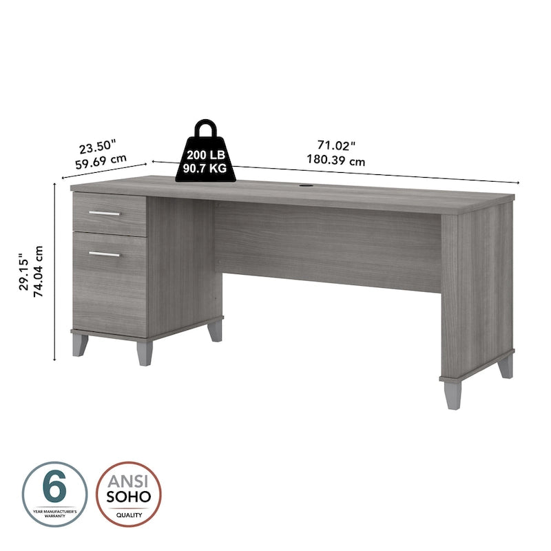 Bureau de bureau Bush Furniture Somerset 72W avec tiroirs de rangement-22