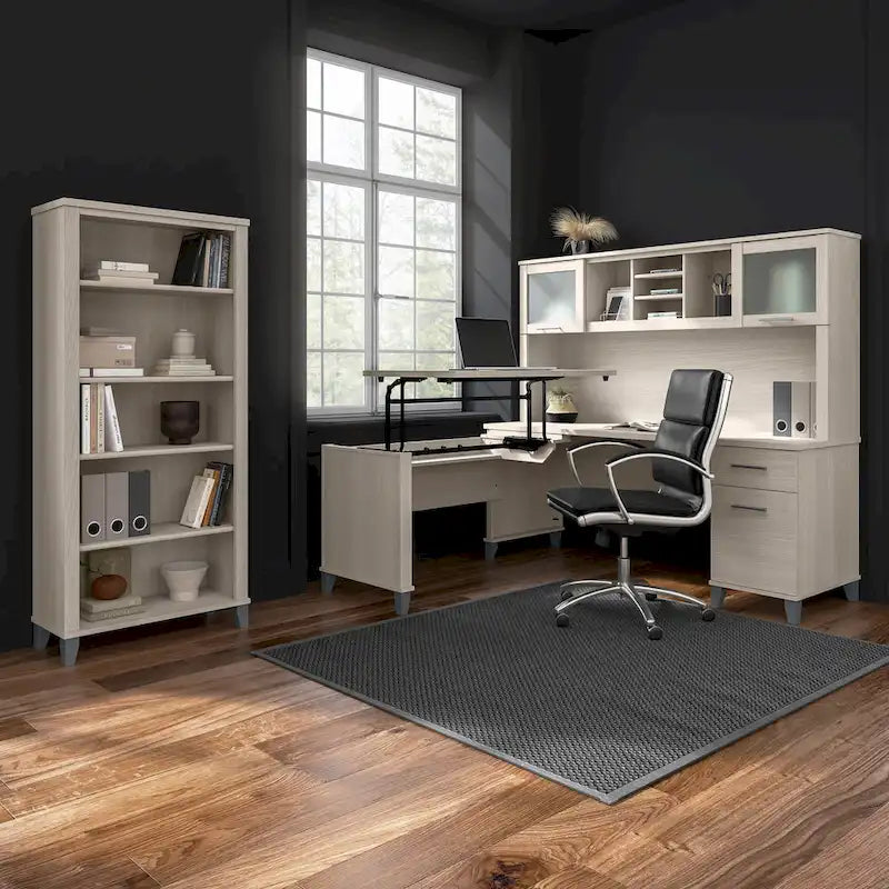 Bureau de bureau Bush Furniture Somerset 72W avec tiroirs de rangement-32