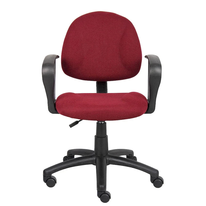 Chaise de bureau ergonomique Boss bordeaux à dossier mi-haut-2