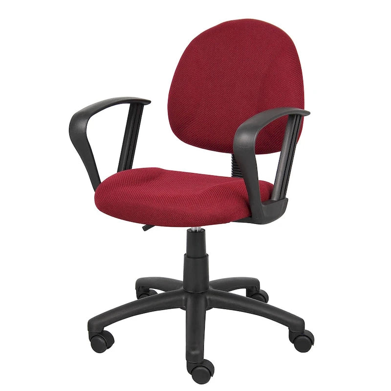 Chaise de bureau ergonomique Boss bordeaux à dossier mi-haut-3