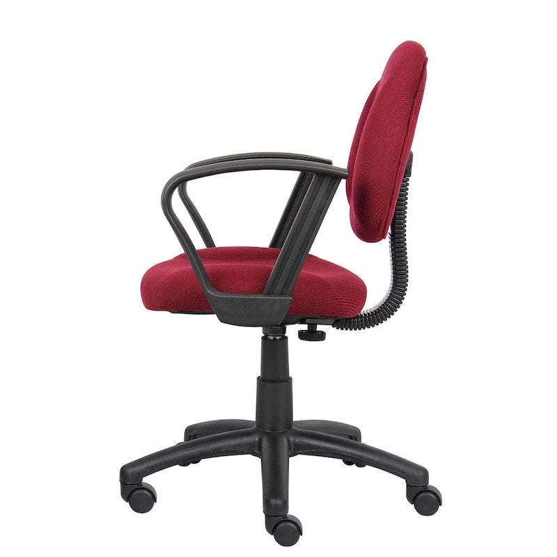 Chaise de bureau ergonomique Boss bordeaux à dossier mi-haut-4