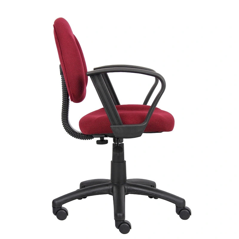 Chaise de bureau ergonomique Boss bordeaux à dossier mi-haut-6
