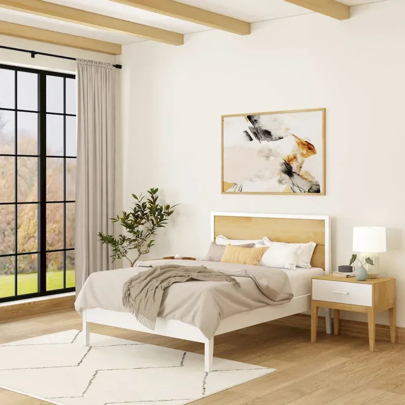 Tête de lit à panneaux et planches pour lit double-7