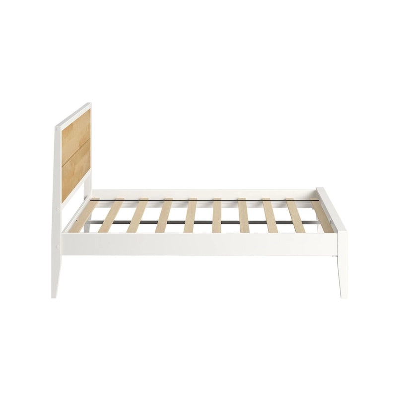 Tête de lit à panneaux et planches pour lit double-4
