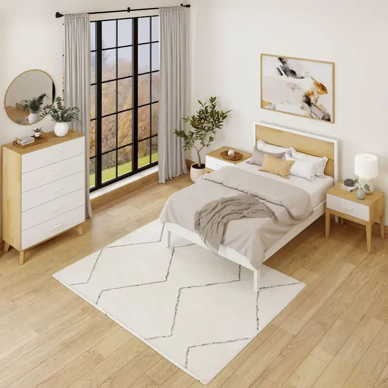 Tête de lit à panneaux et planches pour lit double-6