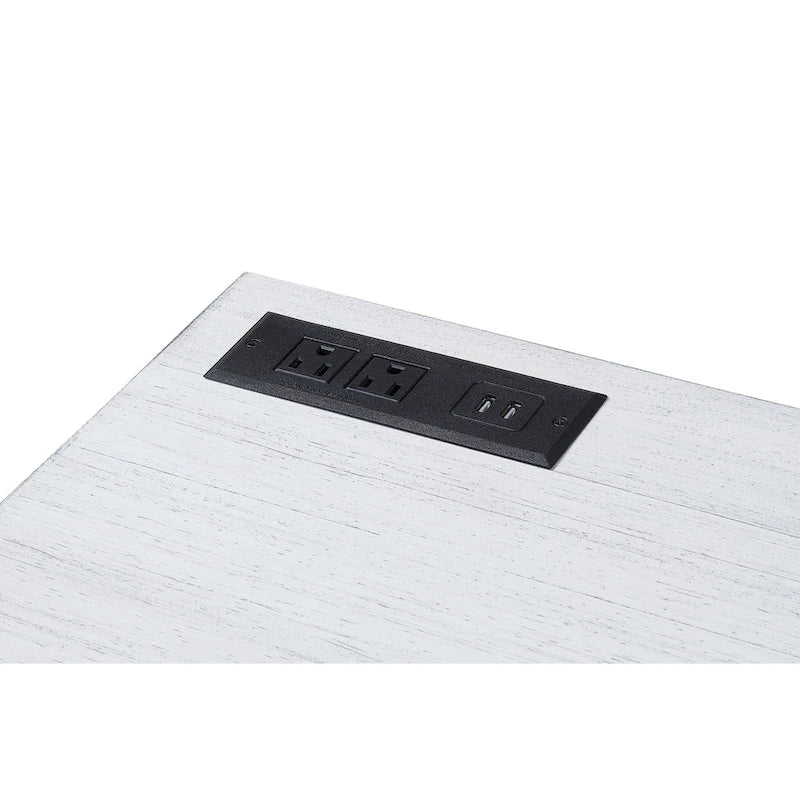 Bureau d'ordinateur moderne Bird de 42 pouces en métal avec ports USB, par Furniture of America-4
