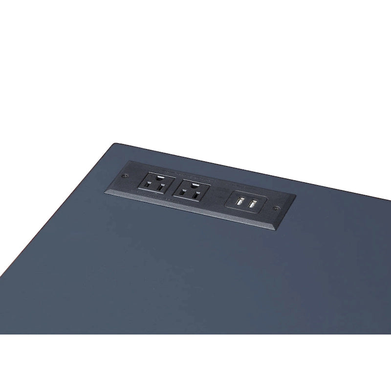Bureau d'ordinateur moderne Bird de 42 pouces en métal avec ports USB, par Furniture of America-5