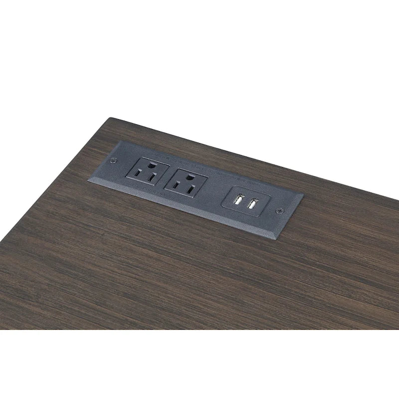 Bureau d'ordinateur moderne Bird de 42 pouces en métal avec ports USB, par Furniture of America-6